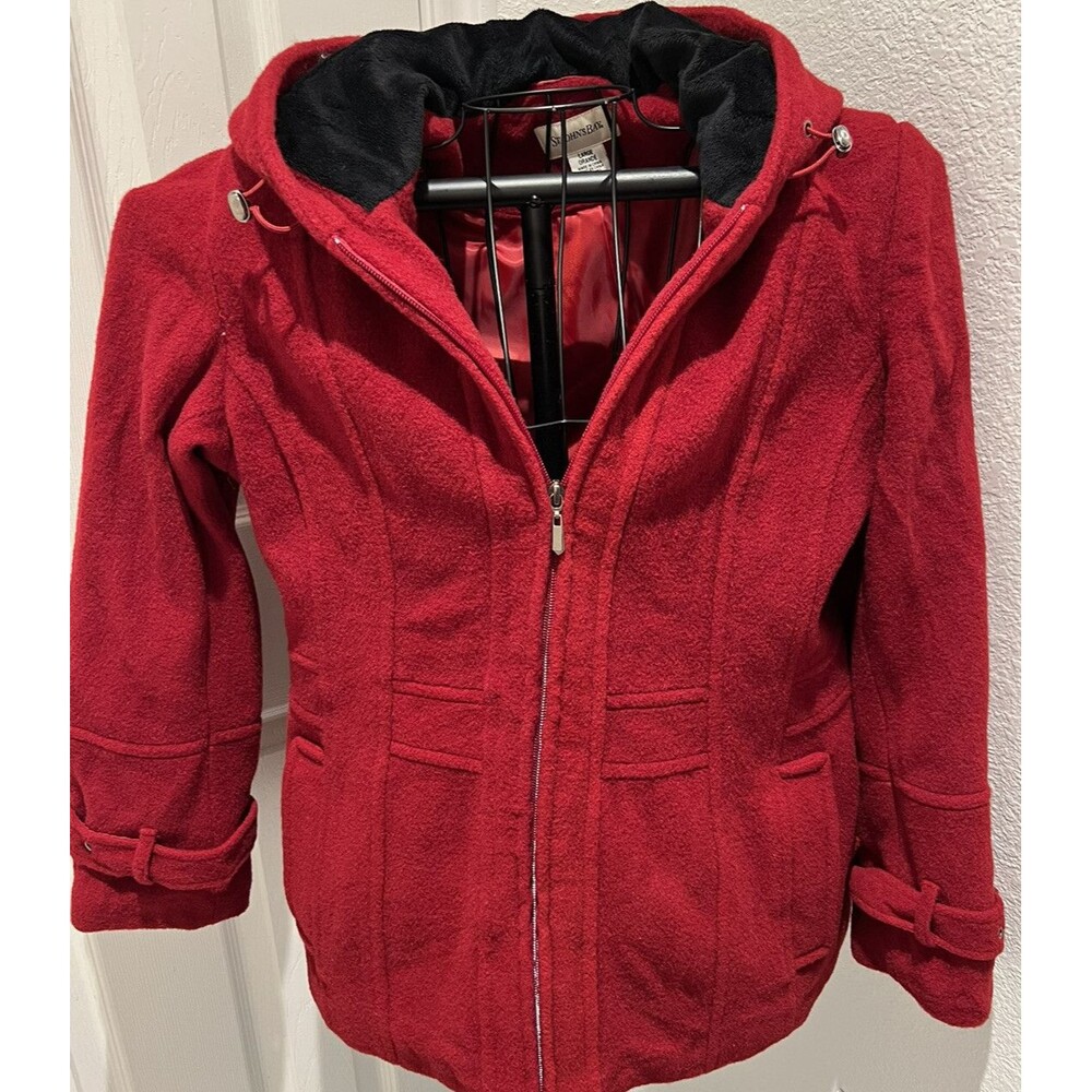 St John's Bay Woman's Red Cashmere Blend Jacket Size Large